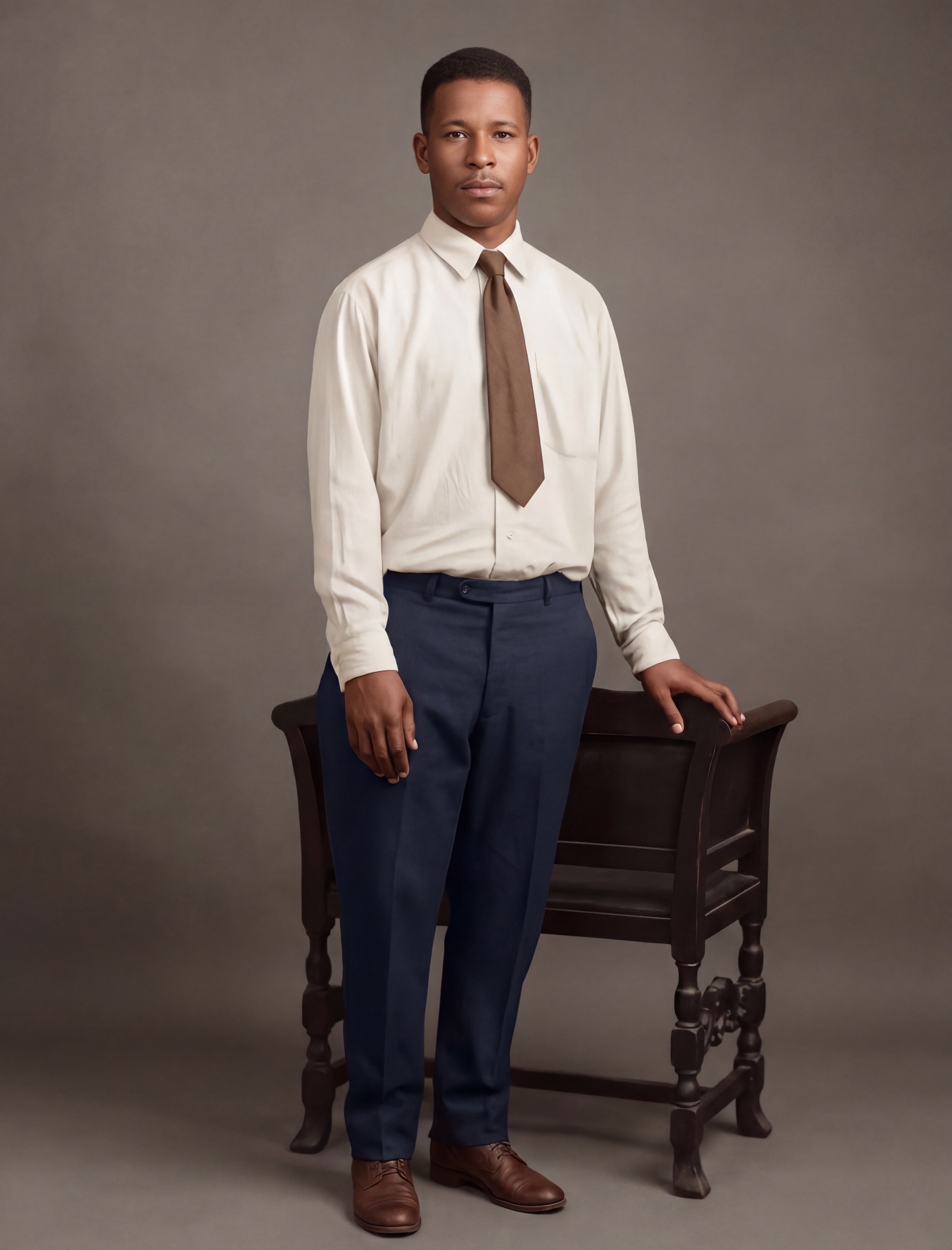 Vintage standing portrait — restored — restored