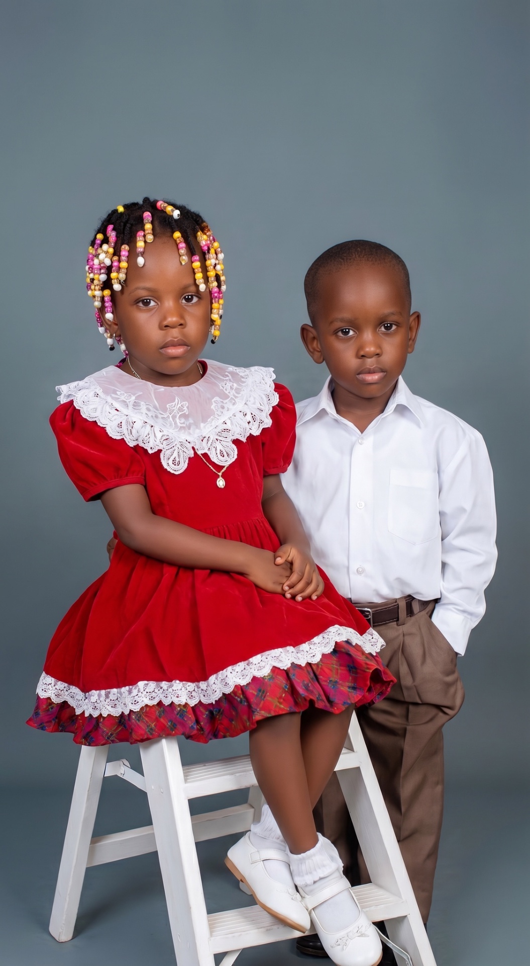 Children studio portrait — restored — restored